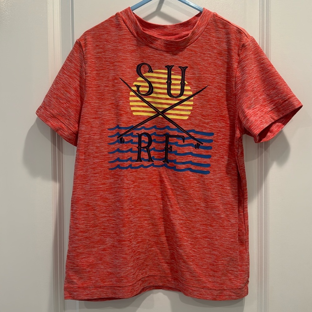 Hanna Andersson Active MadeForSun Tee, Size 5, heathered red